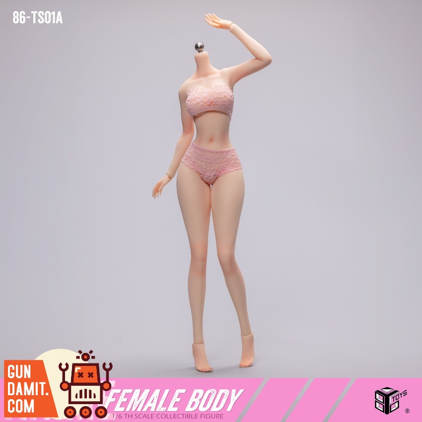 86-TS01-A Silicone Body - back view 86Toys 86-TS01-A Platinum Silicone Female Body - back view