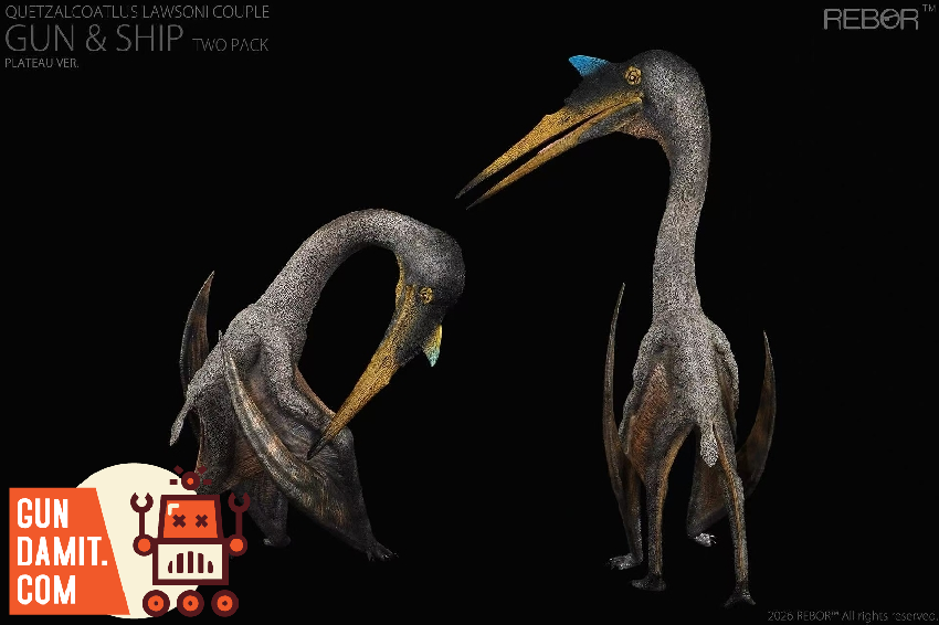 Quetzalcoatlus Gun Ship - side view REBOR Quetzalcoatlus Lawsoni Couple - side view