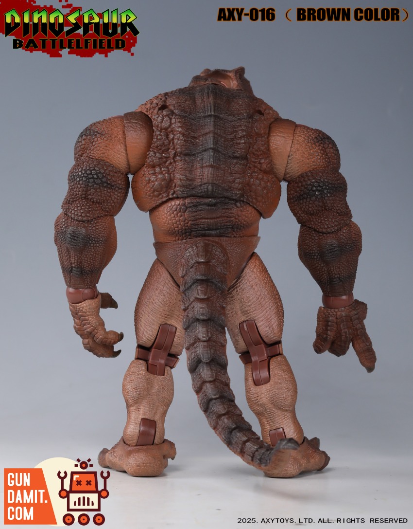 AXY-016 Dino Soldier Brown - side view Axytoys AXY-016 Tyrannosaurus Soldier Brown - side view