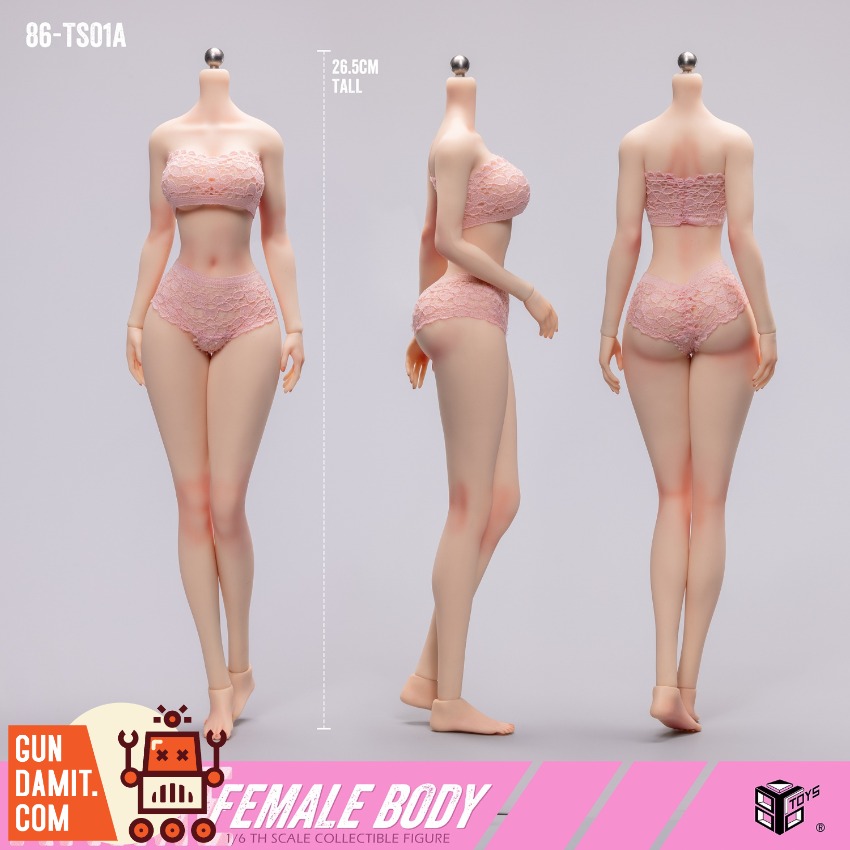 86-TS01-A Silicone Body - front view 86Toys 86-TS01-A Platinum Silicone Female Body - front view