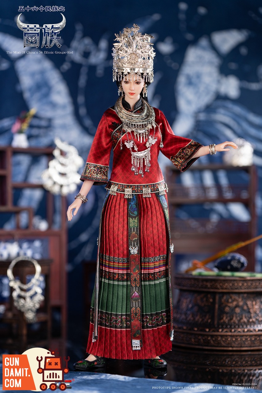 PL2025-235A Miao Ethnic Red - front view TBLeague PL2025-235A Miao Red - front view