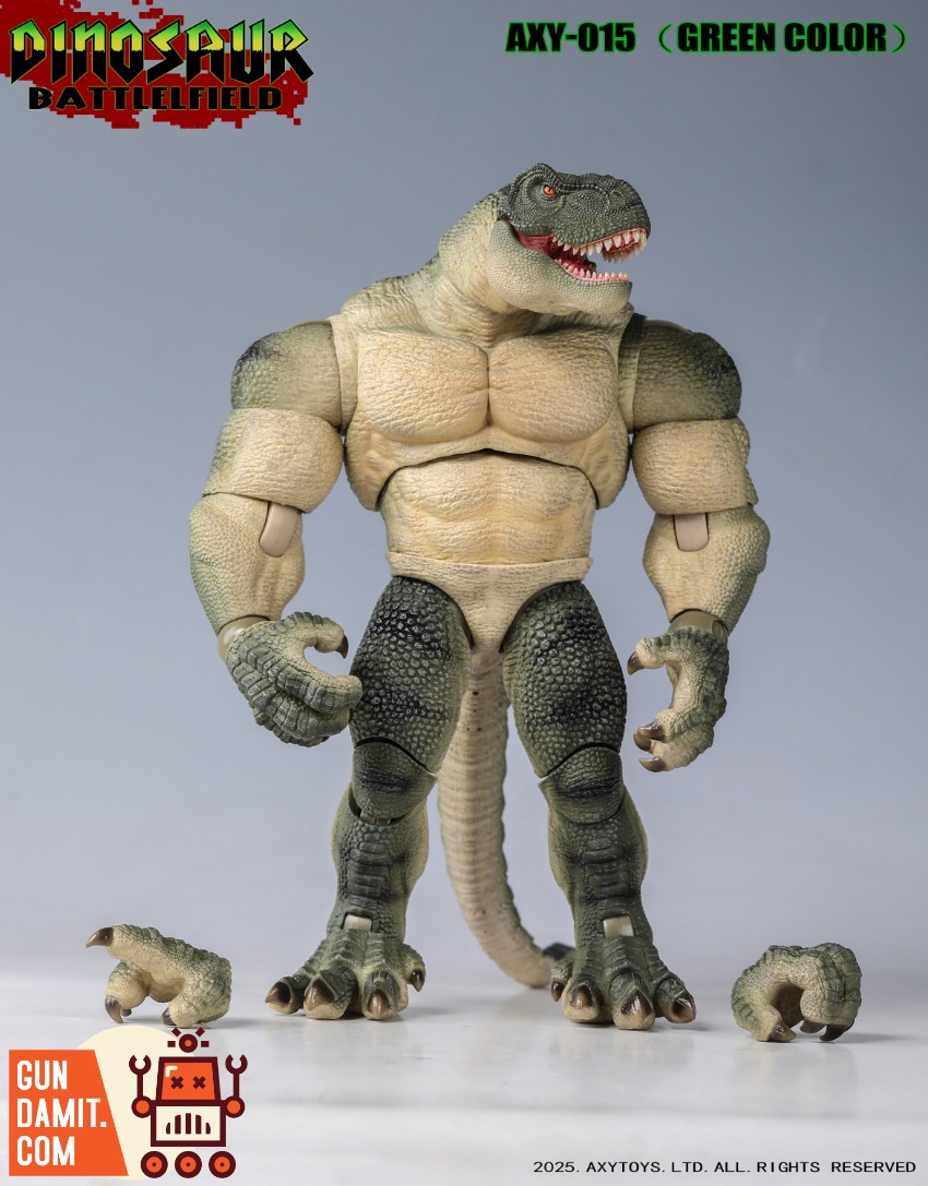 AXY-015 Dino Soldier Green - front view Axytoys AXY-015 Tyrannosaurus Soldier Green - front view