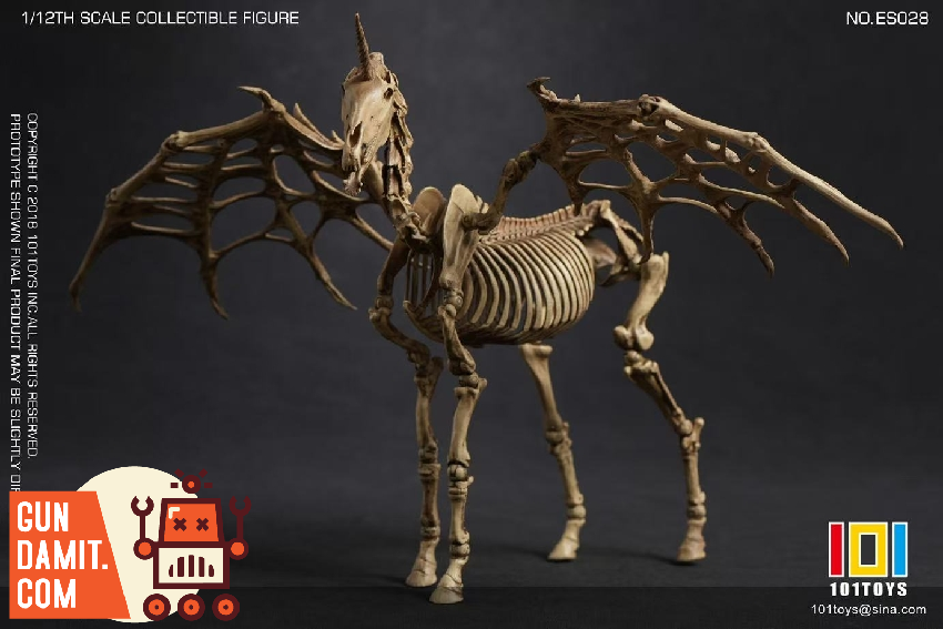 101-ES028 Skeleton Unicorn - back view 101Toys ES028 Skeleton Unicorn - back view