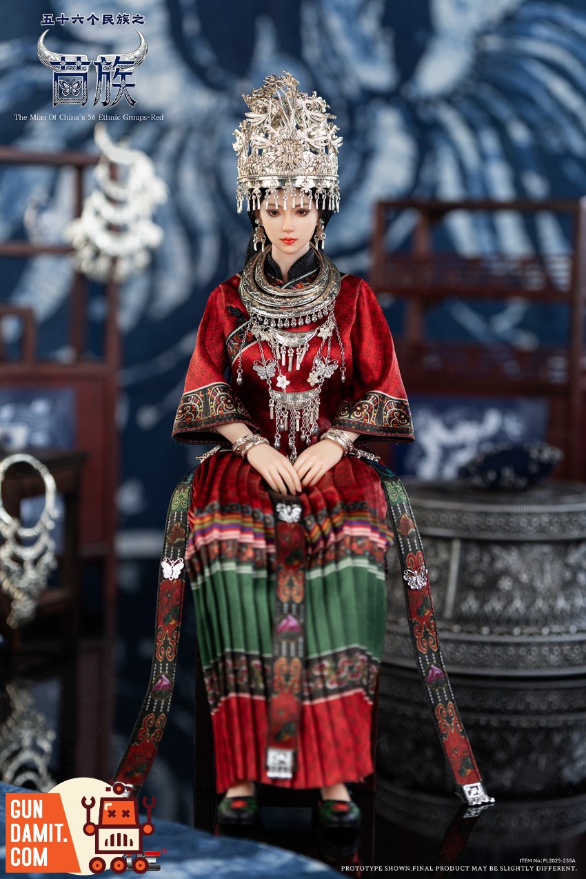 PL2025-235A Miao Ethnic Red - close-up detail TBLeague PL2025-235A Miao Red - close-up detail