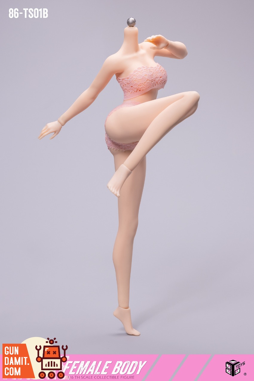 86-TS01-B Silicone Body - back view 86Toys 86-TS01-B Platinum Silicone Female Body - back view