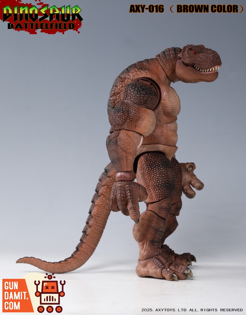 AXY-016 Dino Soldier Brown - back view Axytoys AXY-016 Tyrannosaurus Soldier Brown - back view