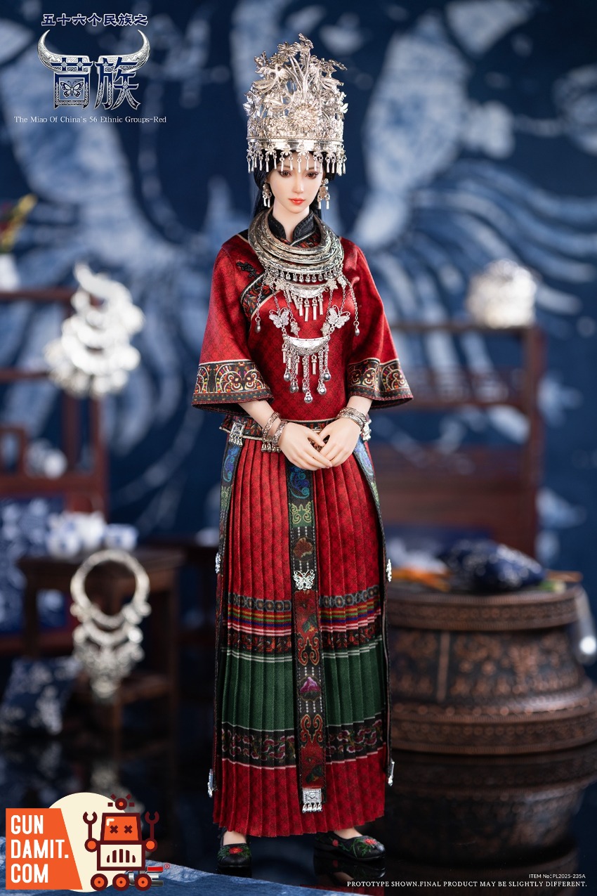 PL2025-235A Miao Ethnic Red - side view TBLeague PL2025-235A Miao Red - side view