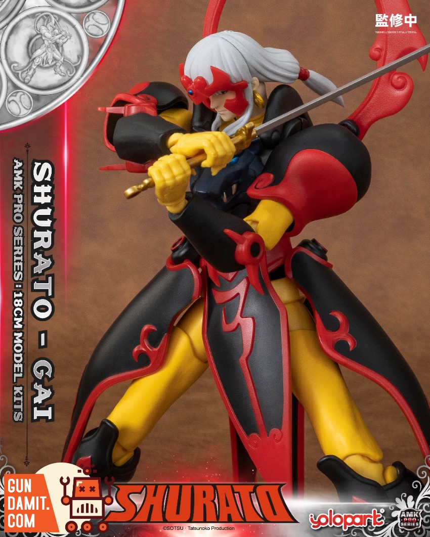 YoloPark AMK Pro Series Shurato Gai Model Kit Shurato Gai model kit features dynamic pose with sword and vibrant colors. YoloPark AMK Pro Series Shurato Gai Model Kit Shurato Gai model kit features dynamic pose with sword and vibrant colors.
