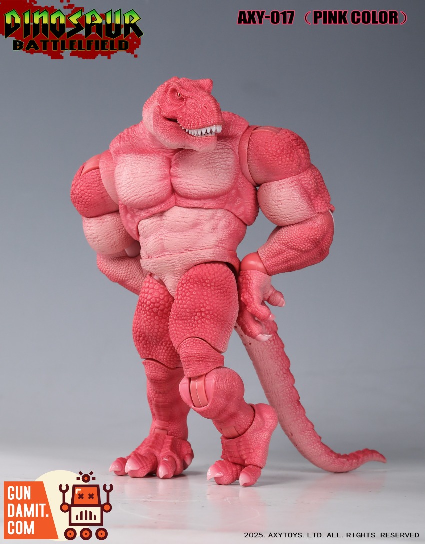 AXY-017 Dino Soldier Pink - close-up detail Axytoys AXY-017 Tyrannosaurus Soldier Pink - close-up detail
