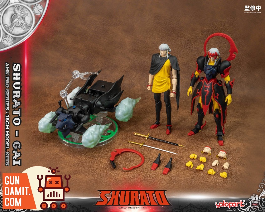 YoloPark AMK Pro Series Shurato Gai Model Kit Shurato Gai model kit with interchangeable hands, weapons, and a vehicle. YoloPark AMK Pro Series Shurato Gai Model Kit Shurato Gai model kit with interchangeable hands, weapons, and a vehicle.
