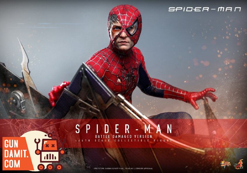 HT-MMS859 Spider-Man Battle Damaged - front view Hot Toys MMS859 Spider-Man Battle Damaged - front view