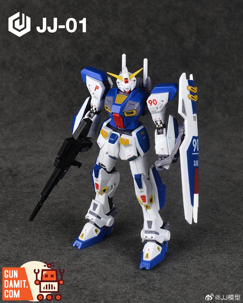JJ-01 F90 Gundam Model Kit - side view JJ Model JJ-01 F90 Gundam - side view