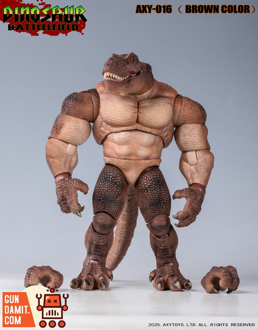 AXY-016 Dino Soldier Brown - front view Axytoys AXY-016 Tyrannosaurus Soldier Brown - front view