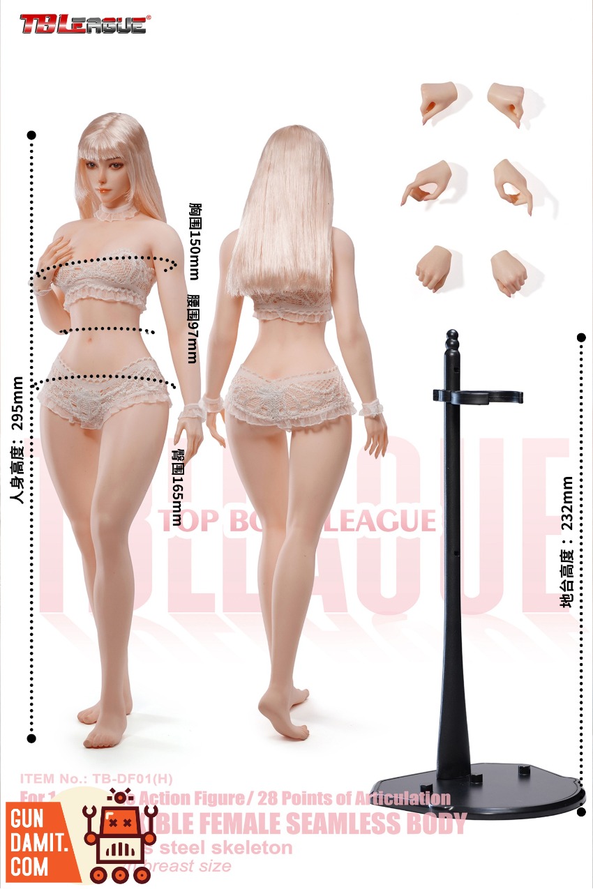 TBLeague TB-DF01H Female Body - view 12 TB-DF01H TBLeague Female Body Pale Skin 1/6 - view 12