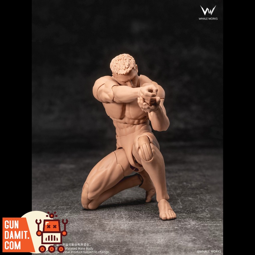 WW03B Male Body Yellow Skin - side view Whale Works WW03B Male Body Yellow Skin - side view