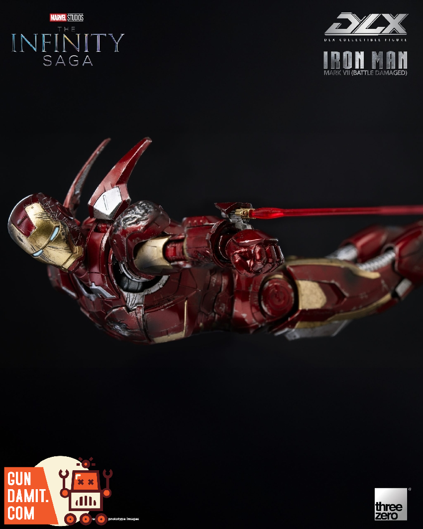 Threezero 3Z0969 DLX Iron Man Mark 7 Battle Damaged - battle damage detail Threezero 3Z0969 DLX Iron Man Mark 7 Battle Damaged - battle damage detail
