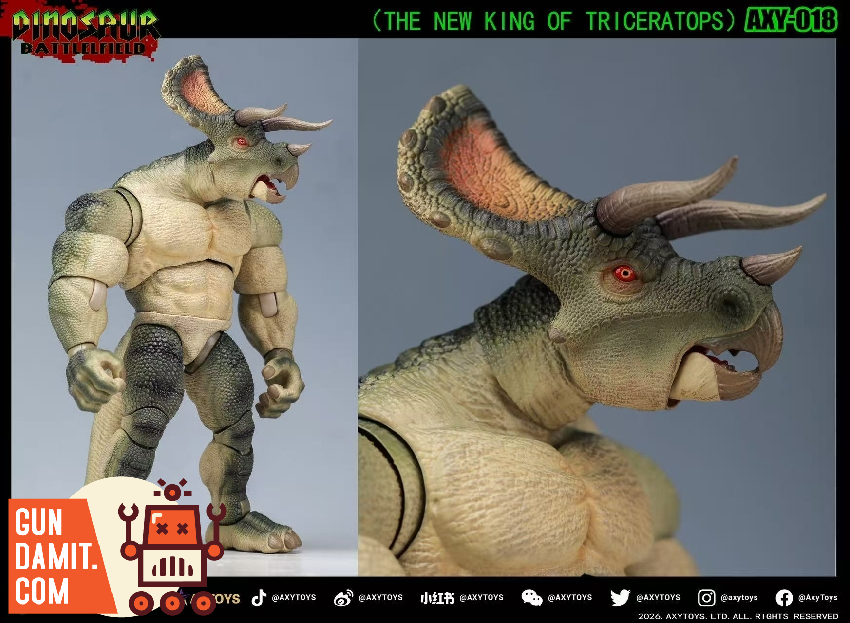 Axytoys Triceratops Deluxe - front view Axytoys AXY-018 New King Triceratops Deluxe - front view
