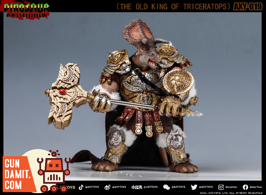 Axytoys Triceratops Deluxe Set - back view AXY-018019 Axytoys Triceratops Kings 1/12 Set - back view