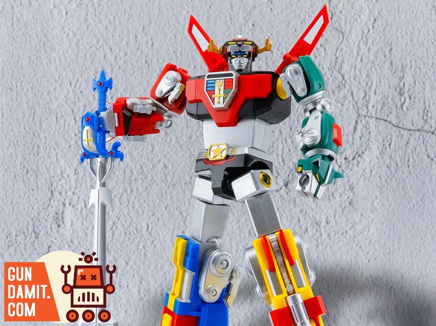 Action Toys Mini Action Voltron Lion Force holding blazing sword front view Action Toys Mini Action Voltron Lion Force holding blazing sword front view
