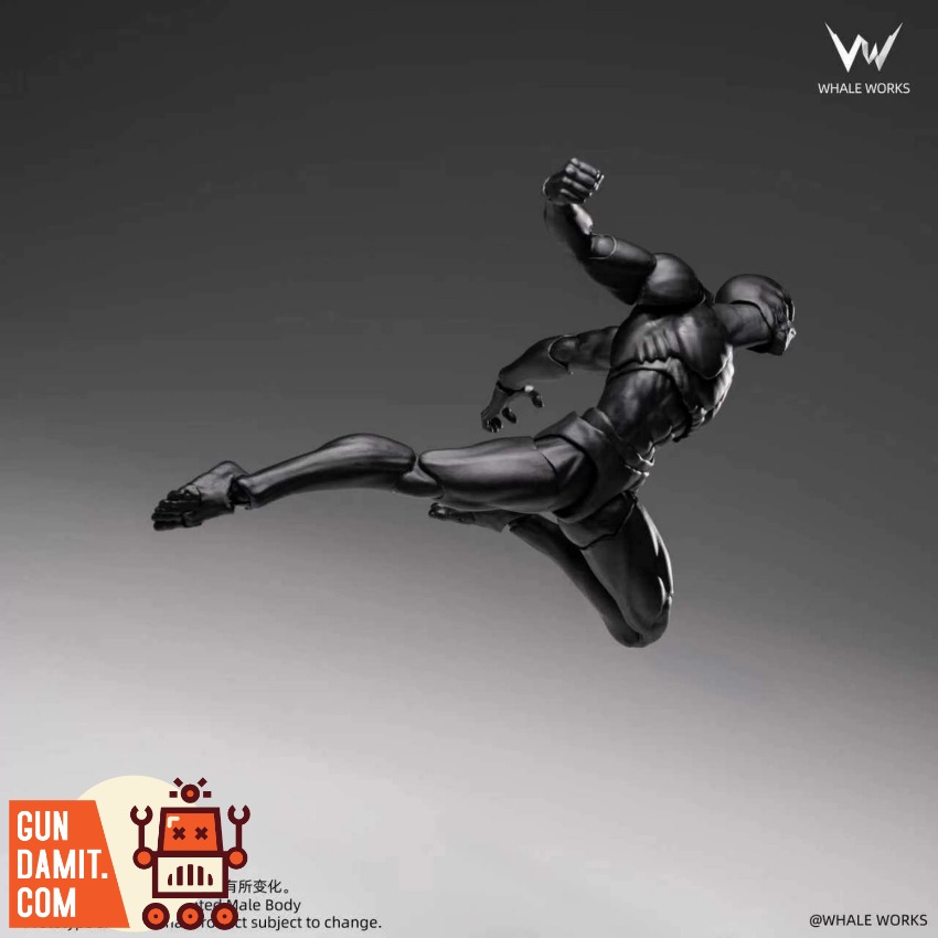 WW03E Male Body Black Skin - front view Whale Works WW03E Male Body Black Skin - front view