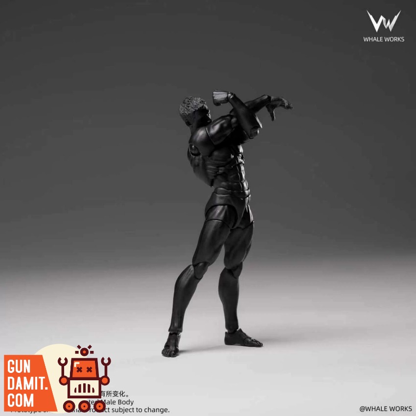 WW03E Male Body Black Skin - back view Whale Works WW03E Male Body Black Skin - back view