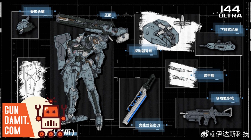 Eddas Technology 144 ULTRA Talon 1/144 Model Kit front view SFT-TALON Eddas Technology 144 ULTRA Talon Model Kit front view