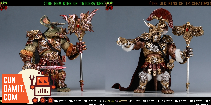 Axytoys Triceratops Deluxe Set - side view AXY-018019 Axytoys Triceratops Kings 1/12 Set - side view