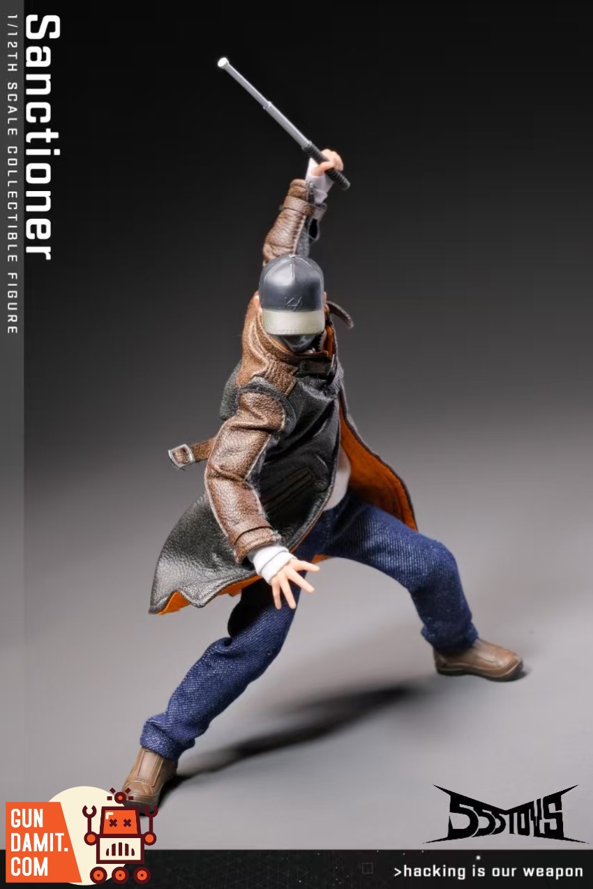 555toys Aiden Pearce Watch Dogs Figure - side view 555T-PEARCE 555toys Watch Dogs Aiden Pearce 1/12 - side view