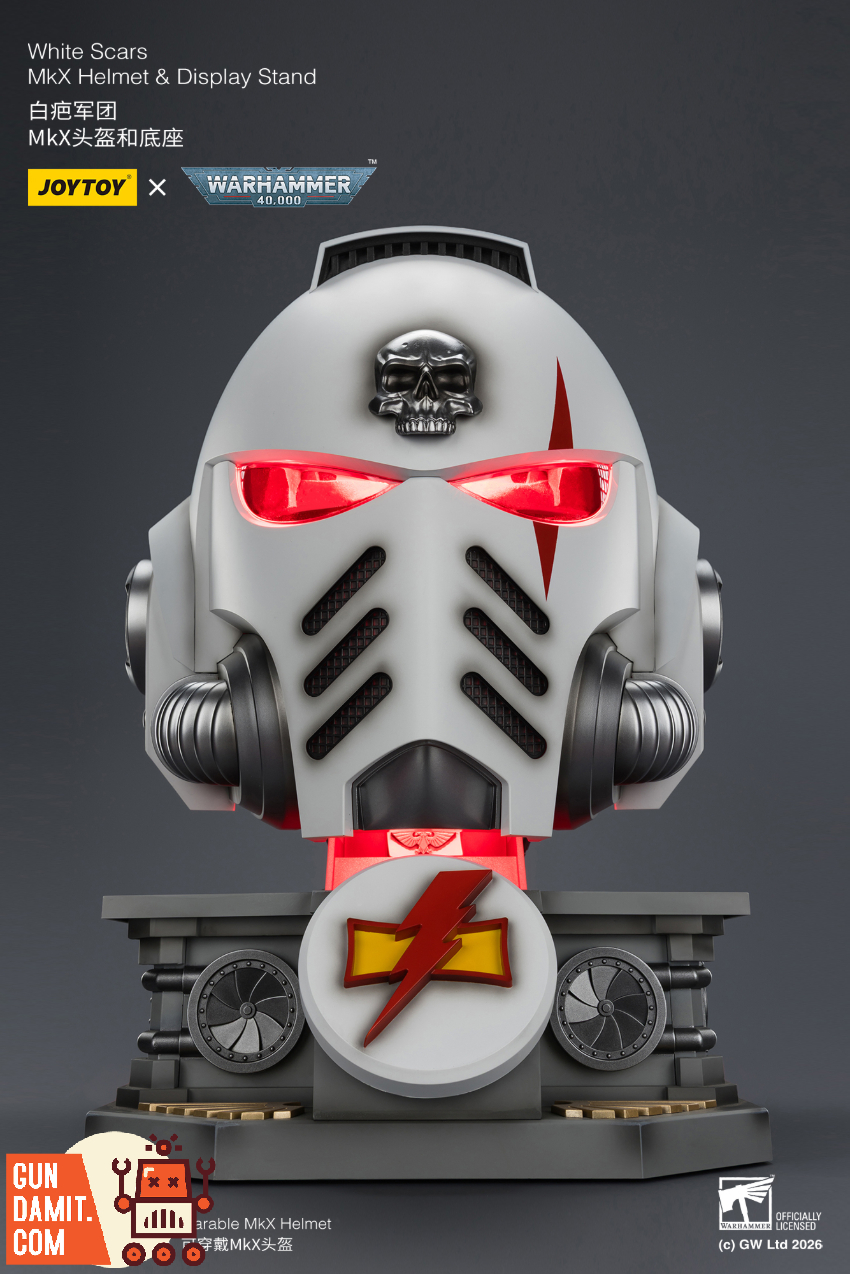 JoyToy JT04087 1/1 Warhammer 40K White Scars MkX Helmet & Display Stand - View 8 JoyToy JT04087 1/1 Warhammer 40K White Scars MkX Helmet & Display Stand - View 8