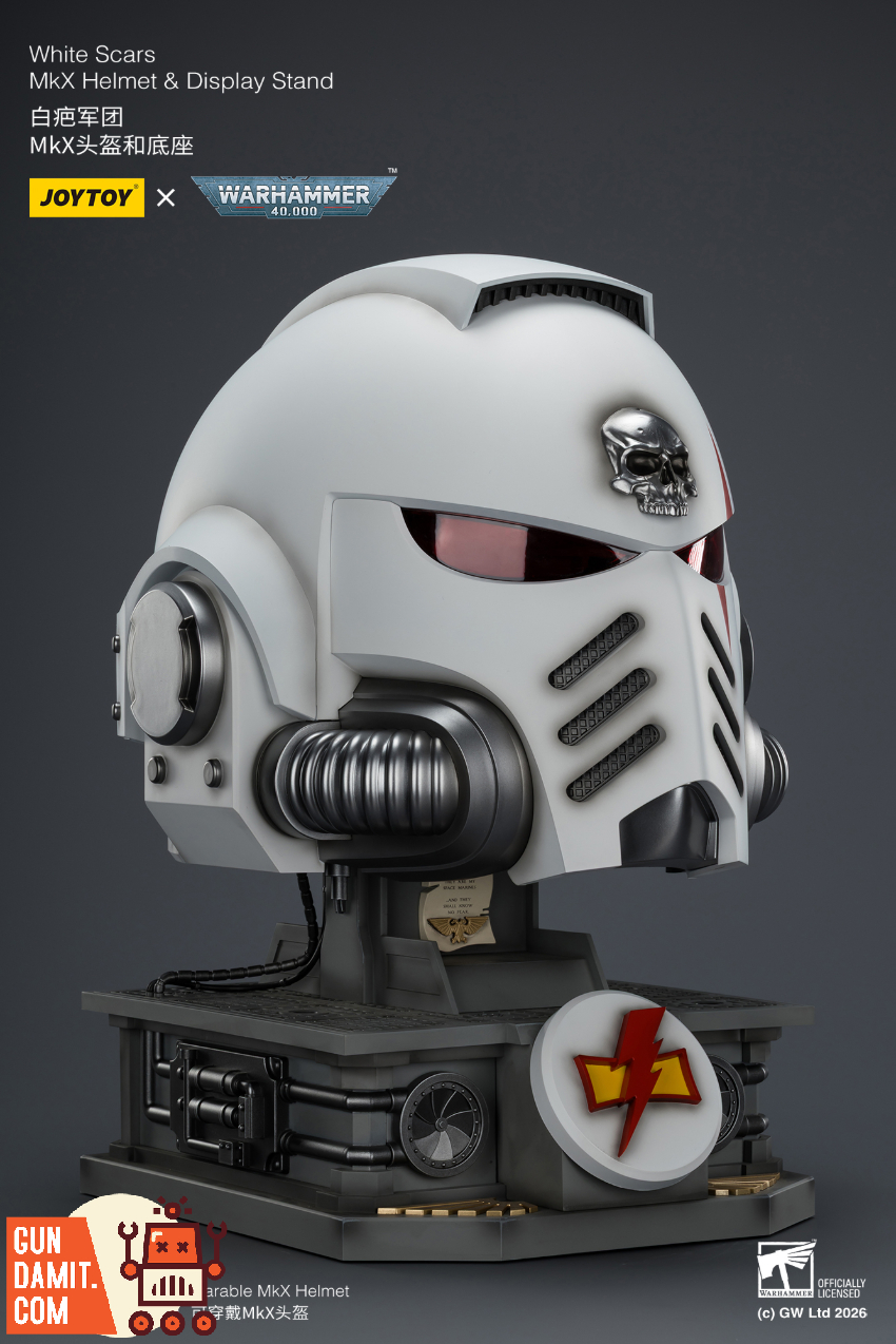 JoyToy JT04087 1/1 Warhammer 40K White Scars MkX Helmet & Display Stand - View 16 JoyToy JT04087 1/1 Warhammer 40K White Scars MkX Helmet & Display Stand - View 16