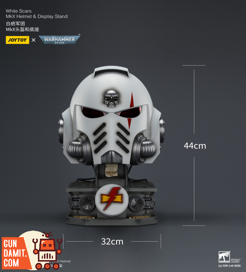 JoyToy JT04087 1/1 Warhammer 40K White Scars MkX Helmet & Display Stand - View 33 JoyToy JT04087 1/1 Warhammer 40K White Scars MkX Helmet & Display Stand - View 33