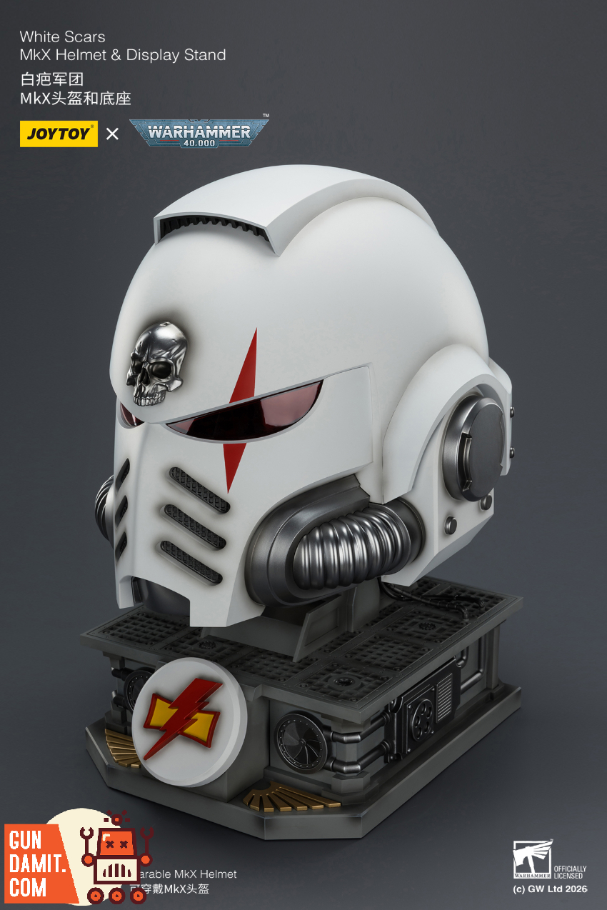 JoyToy JT04087 1/1 Warhammer 40K White Scars MkX Helmet & Display Stand - View 12 JoyToy JT04087 1/1 Warhammer 40K White Scars MkX Helmet & Display Stand - View 12