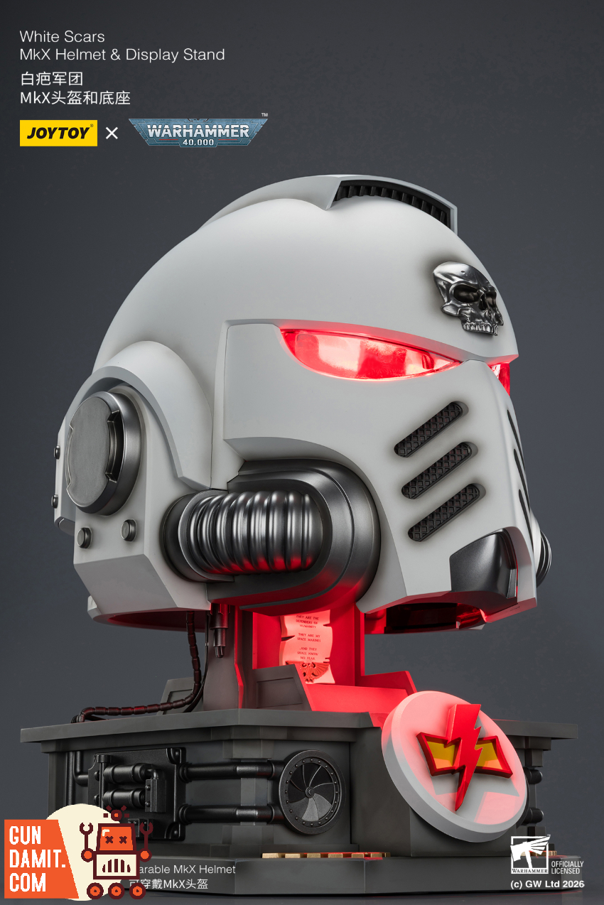 JoyToy JT04087 1/1 Warhammer 40K White Scars MkX Helmet & Display Stand - View 9 JoyToy JT04087 1/1 Warhammer 40K White Scars MkX Helmet & Display Stand - View 9