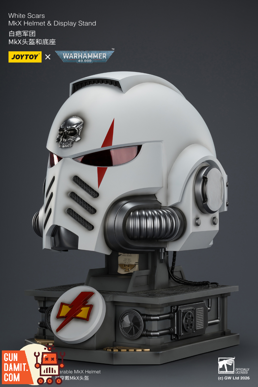 JoyToy JT04087 1/1 Warhammer 40K White Scars MkX Helmet & Display Stand - View 15 JoyToy JT04087 1/1 Warhammer 40K White Scars MkX Helmet & Display Stand - View 15