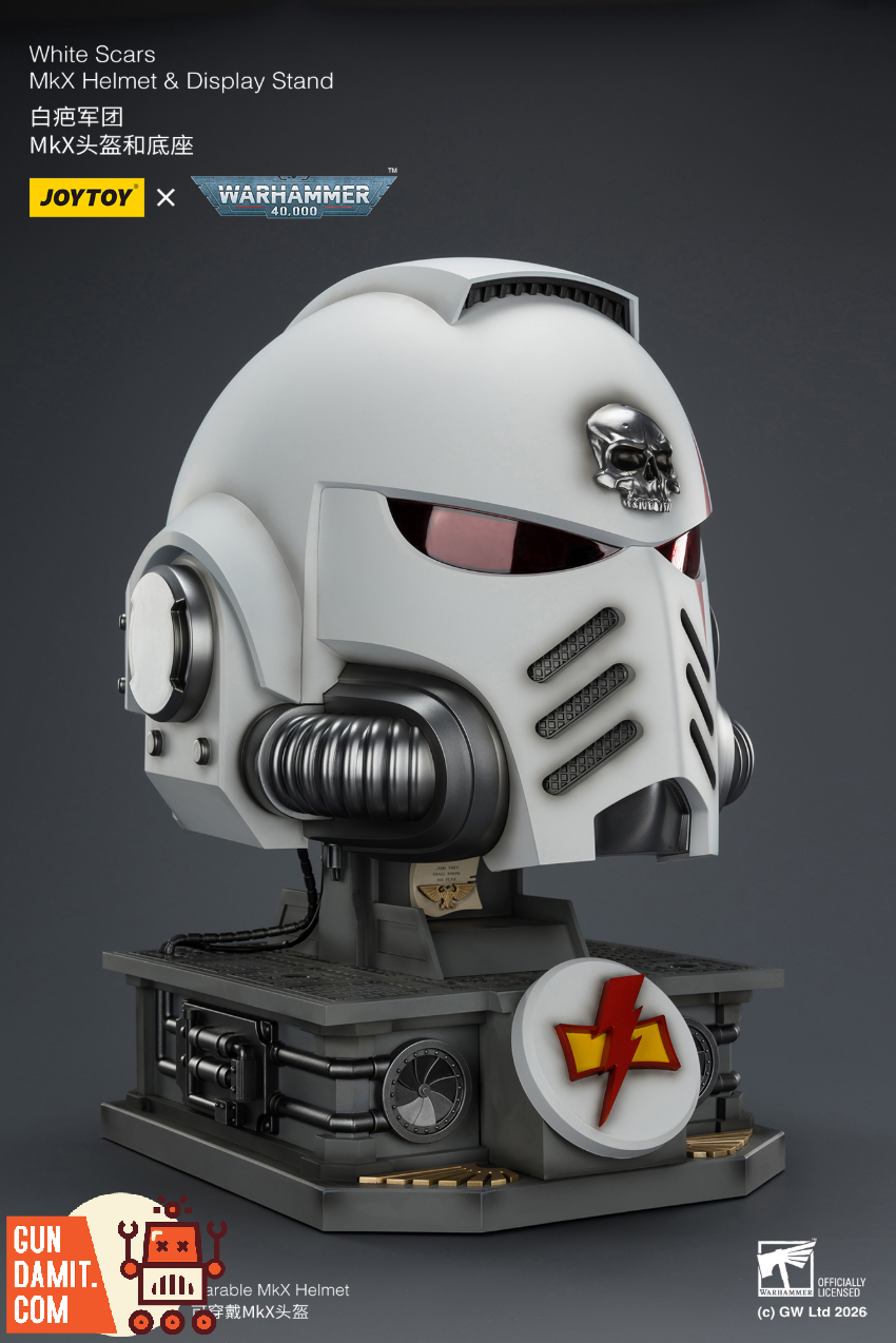 JoyToy JT04087 1/1 Warhammer 40K White Scars MkX Helmet & Display Stand - View 2 JoyToy JT04087 1/1 Warhammer 40K White Scars MkX Helmet & Display Stand - View 2