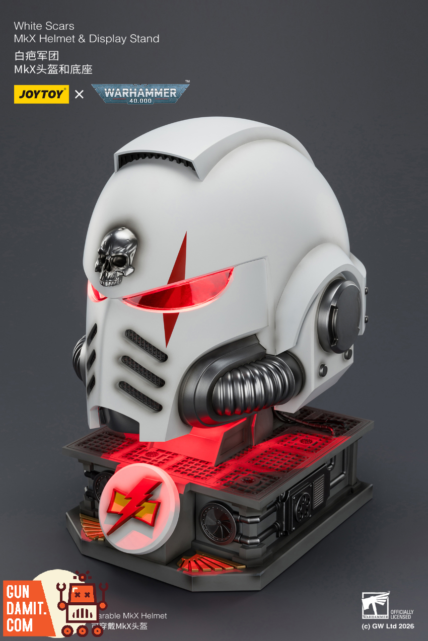 JoyToy JT04087 1/1 Warhammer 40K White Scars MkX Helmet & Display Stand - View 13 JoyToy JT04087 1/1 Warhammer 40K White Scars MkX Helmet & Display Stand - View 13