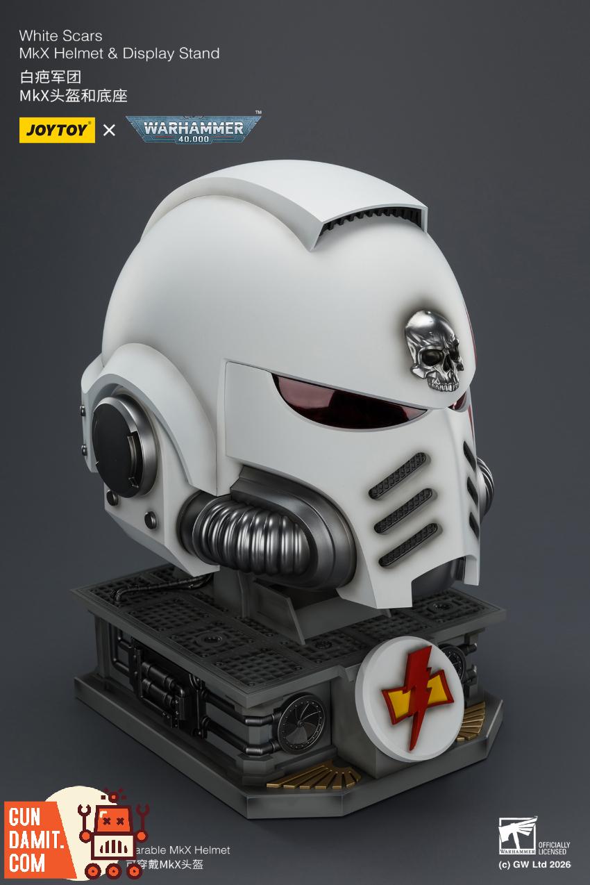 JoyToy JT04087 1/1 Warhammer 40K White Scars MkX Helmet & Display Stand - View 11 JoyToy JT04087 1/1 Warhammer 40K White Scars MkX Helmet & Display Stand - View 11