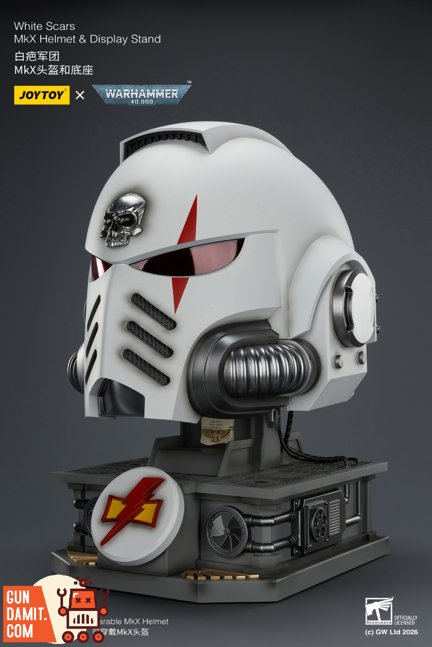 JoyToy JT04087 1/1 Warhammer 40K White Scars MkX Helmet & Display Stand - View 5 JoyToy JT04087 1/1 Warhammer 40K White Scars MkX Helmet & Display Stand - View 5