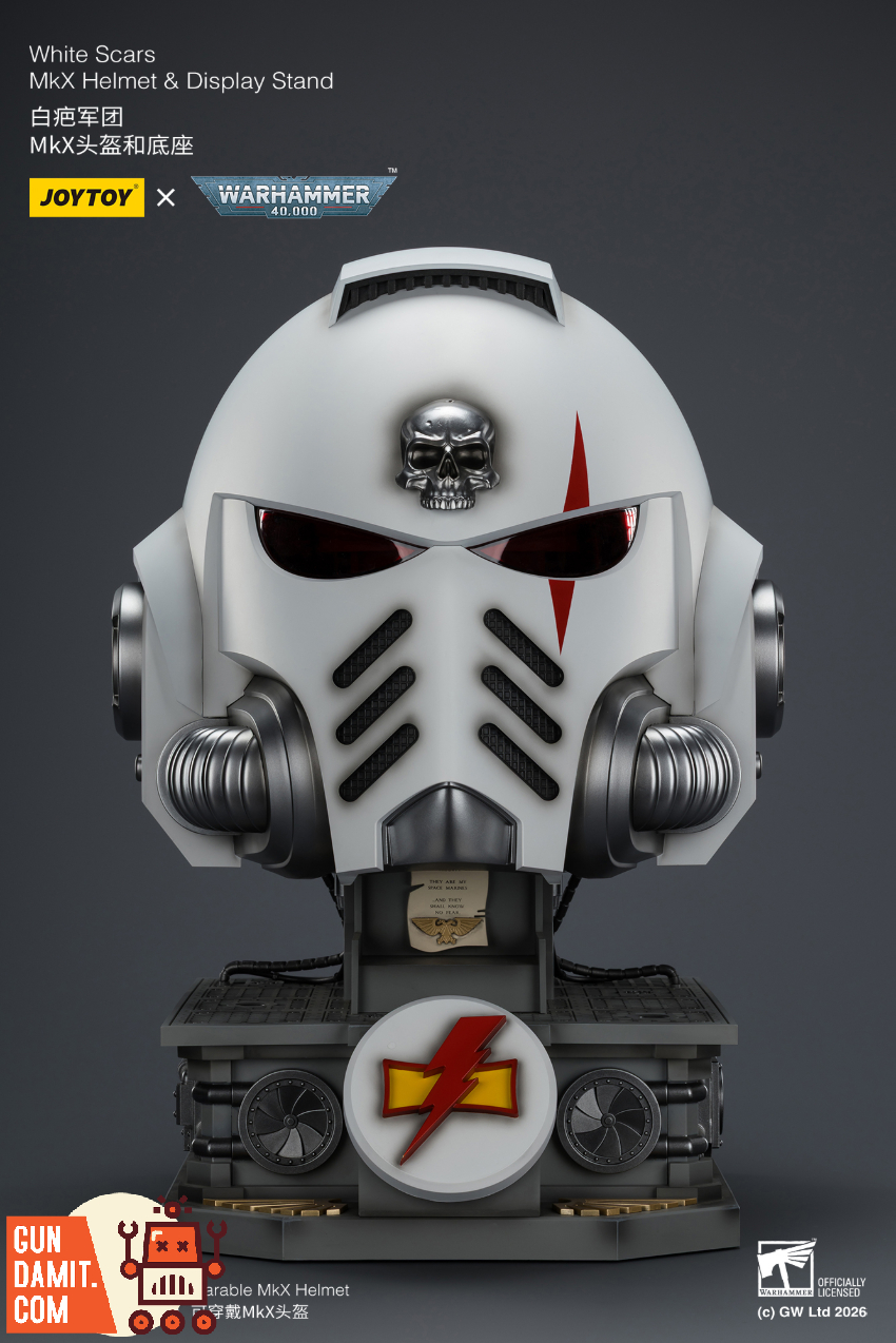 JoyToy JT04087 1/1 Warhammer 40K White Scars MkX Helmet & Display Stand - View 14 JoyToy JT04087 1/1 Warhammer 40K White Scars MkX Helmet & Display Stand - View 14