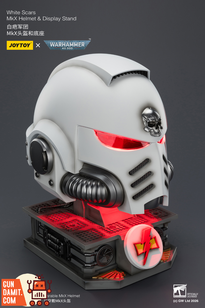 JoyToy JT04087 1/1 Warhammer 40K White Scars MkX Helmet & Display Stand - View 10 JoyToy JT04087 1/1 Warhammer 40K White Scars MkX Helmet & Display Stand - View 10