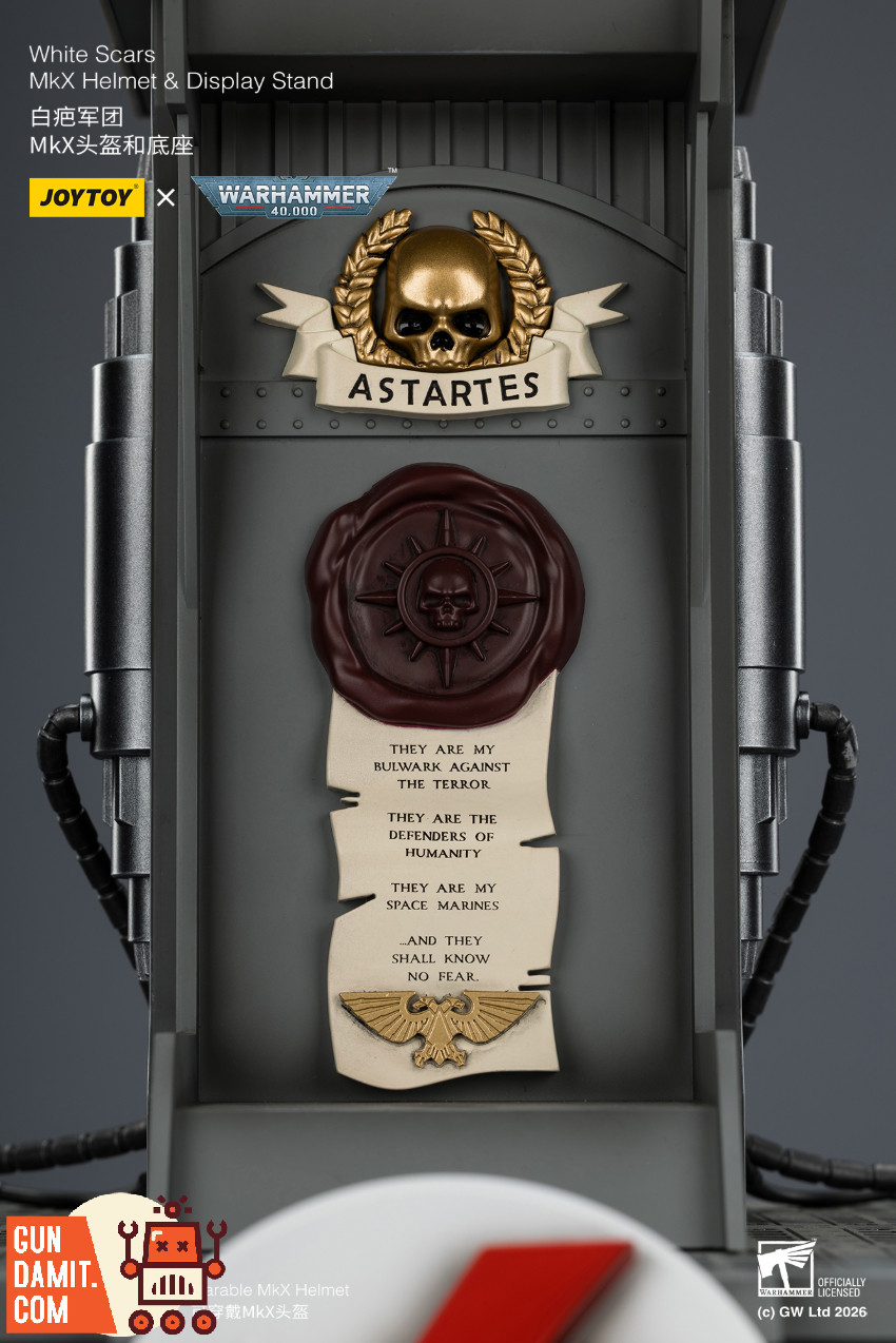 JoyToy JT04087 1/1 Warhammer 40K White Scars MkX Helmet & Display Stand - View 31 JoyToy JT04087 1/1 Warhammer 40K White Scars MkX Helmet & Display Stand - View 31