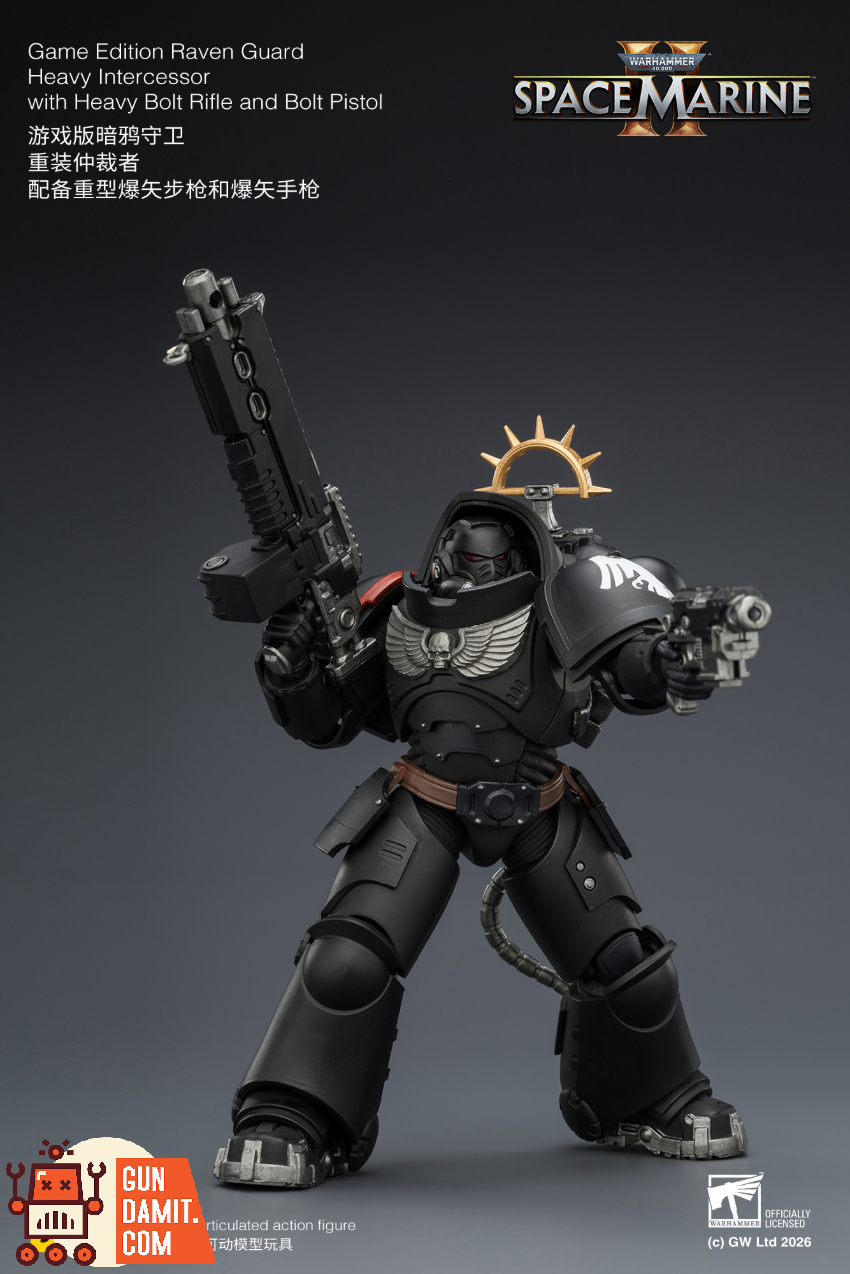 JoyToy JT03707 1/18 Warhammer 40K Game Edition Raven Guard Heavy Intercessor with Heavy Bolt Rifle and Bolt Pistol - View 8 JoyToy JT03707 1/18 Warhammer 40K Game Edition Raven Guard Heavy Intercessor with Heavy Bolt Rifle and Bolt Pistol - View 8