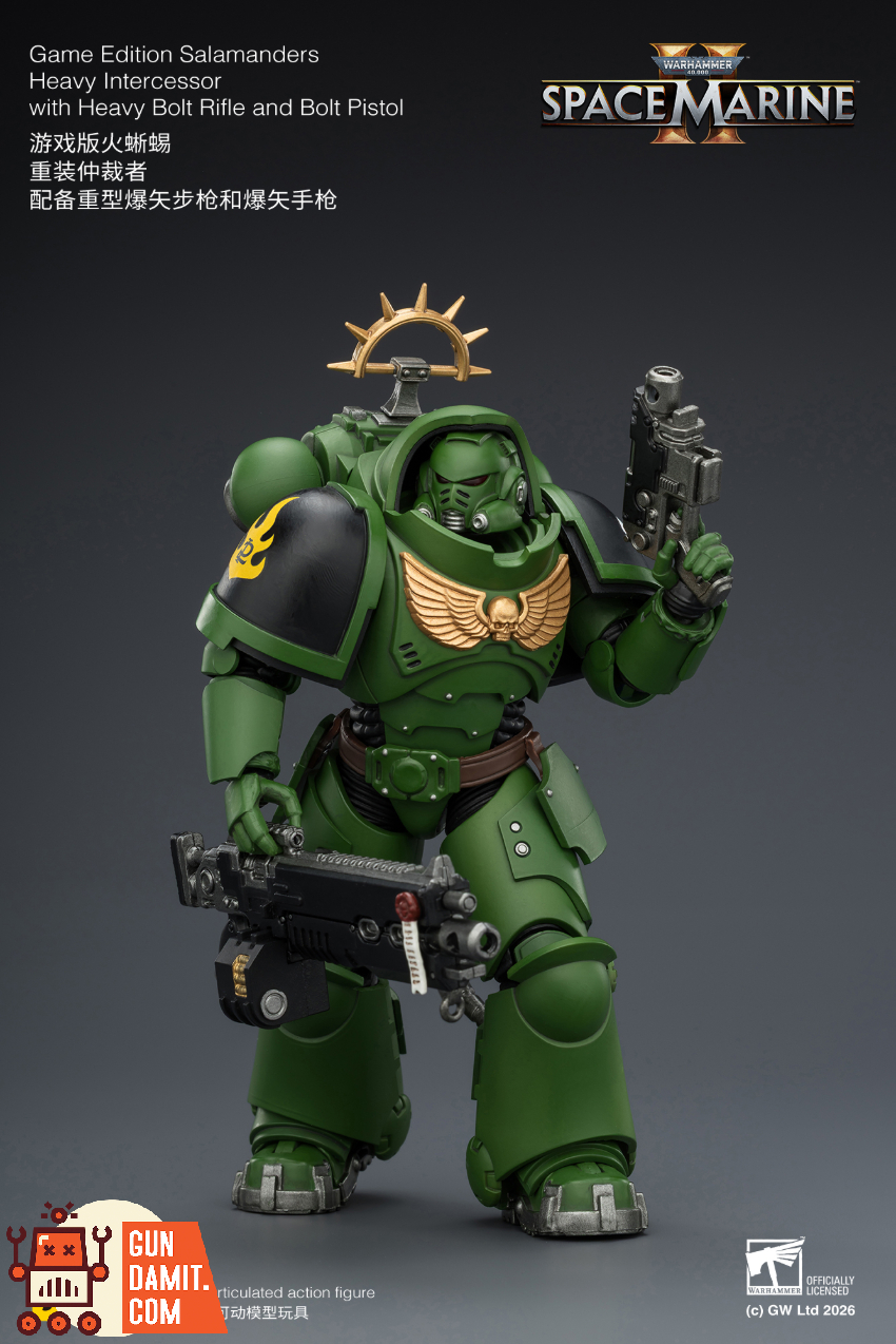 JoyToy JT03677 1/18 Warhammer 40K Game Edition Salamanders Heavy Intercessor with Heavy Bolt Rifle and Bolt Pistol - View 8 JoyToy JT03677 1/18 Warhammer 40K Game Edition Salamanders Heavy Intercessor with Heavy Bolt Rifle and Bolt Pistol - View 8