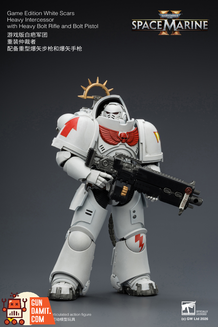 JoyToy JT03691 1/18 Warhammer 40K Game Edition White Scars Heavy Intercessor with Heavy Bolt Rifle and Bolt Pistol - View 3 JoyToy JT03691 1/18 Warhammer 40K Game Edition White Scars Heavy Intercessor with Heavy Bolt Rifle and Bolt Pistol - View 3