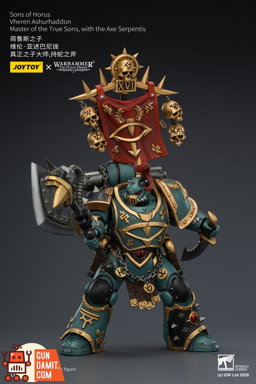 JoyToy JT03936 1/18 Warhammer The Horus Heresy Sons of Horus Vheren Ashurhaddon Master of the True Sons, with the Axe Serpentis - View 6 JoyToy JT03936 1/18 Warhammer The Horus Heresy Sons of Horus Vheren Ashurhaddon Master of the True Sons, with the Axe Serpentis - View 6