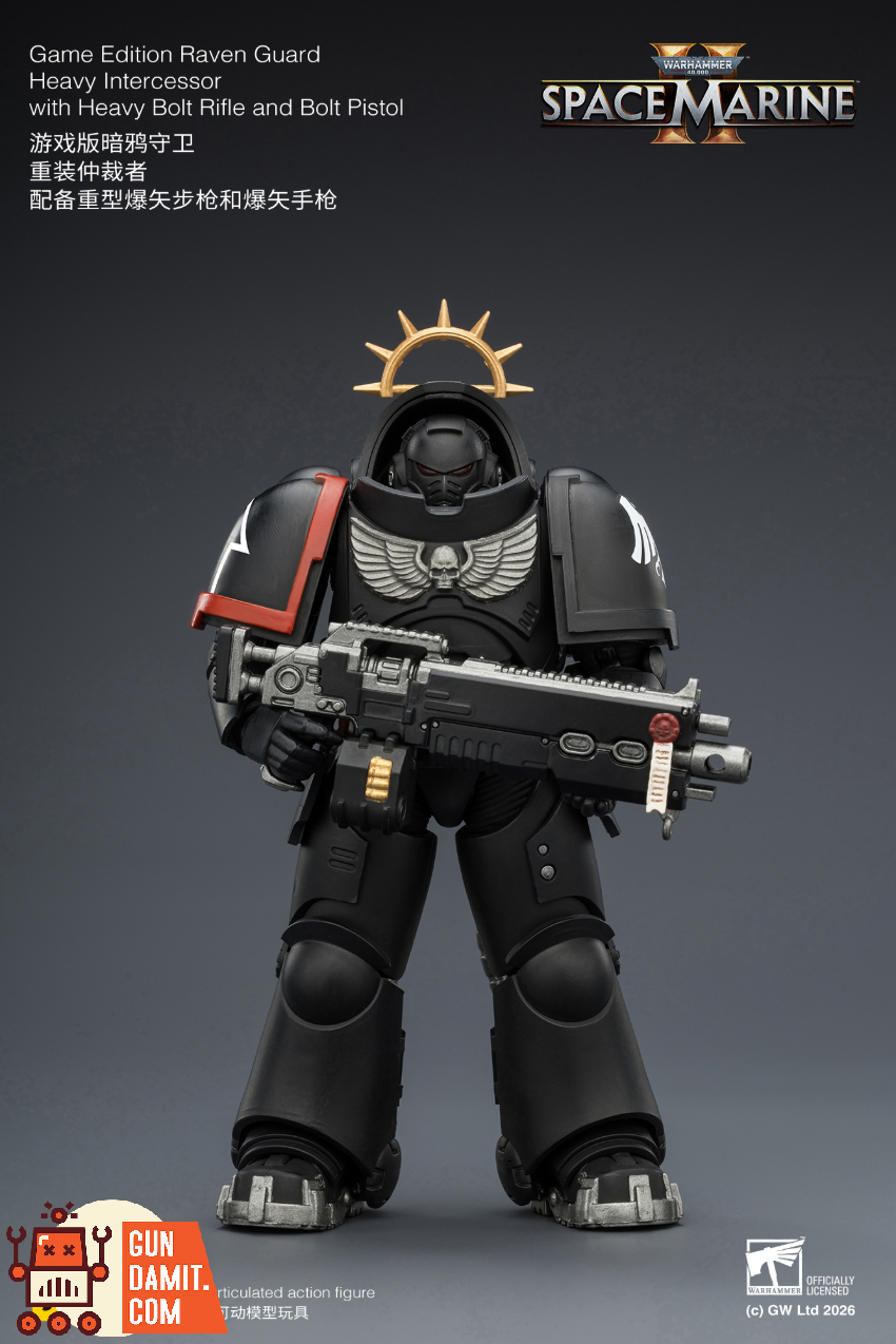 JoyToy JT03707 1/18 Warhammer 40K Game Edition Raven Guard Heavy Intercessor with Heavy Bolt Rifle and Bolt Pistol - View 2 JoyToy JT03707 1/18 Warhammer 40K Game Edition Raven Guard Heavy Intercessor with Heavy Bolt Rifle and Bolt Pistol - View 2