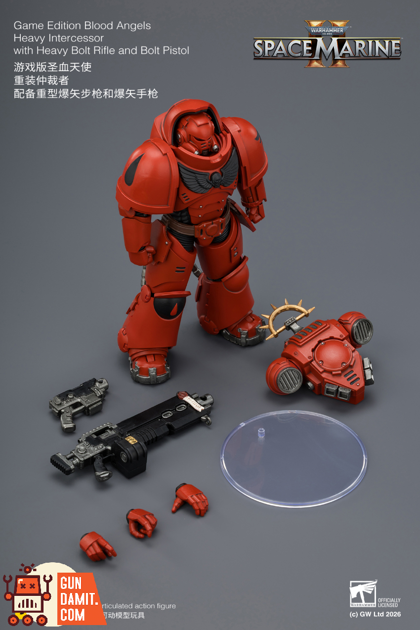 JoyToy JT03660 1/18 Warhammer 40K Game Edition Blood Angels Heavy Intercessor with Heavy Bolt Rifle and Bolt Pistol - View 9 JoyToy JT03660 1/18 Warhammer 40K Game Edition Blood Angels Heavy Intercessor with Heavy Bolt Rifle and Bolt Pistol - View 9