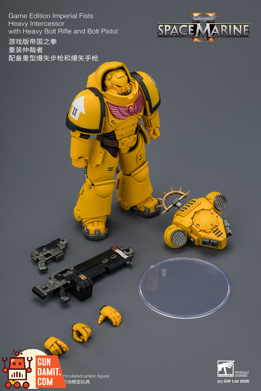JoyToy JT03653 1/18 Warhammer 40K Game Edition Imperial Fists Heavy Intercessor with Heavy Bolt Rifle and Bolt Pistol - View 10 JoyToy JT03653 1/18 Warhammer 40K Game Edition Imperial Fists Heavy Intercessor with Heavy Bolt Rifle and Bolt Pistol - View 10