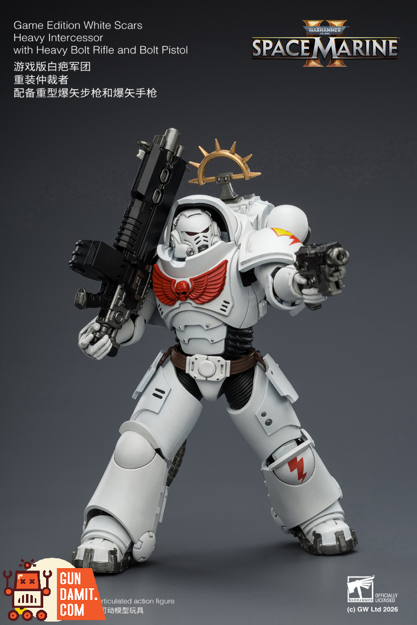JoyToy JT03691 1/18 Warhammer 40K Game Edition White Scars Heavy Intercessor with Heavy Bolt Rifle and Bolt Pistol - View 8 JoyToy JT03691 1/18 Warhammer 40K Game Edition White Scars Heavy Intercessor with Heavy Bolt Rifle and Bolt Pistol - View 8