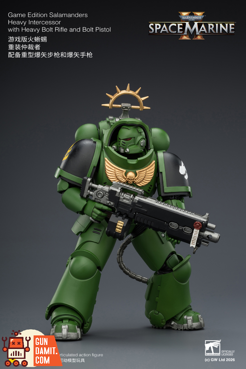JoyToy JT03677 1/18 Warhammer 40K Game Edition Salamanders Heavy Intercessor with Heavy Bolt Rifle and Bolt Pistol - View 7 JoyToy JT03677 1/18 Warhammer 40K Game Edition Salamanders Heavy Intercessor with Heavy Bolt Rifle and Bolt Pistol - View 7